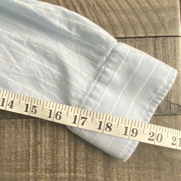 Faherty Mens XL Stretch Oxford Shirt 2.0 Blue White Striped Button Down Shirt - Picture 11 of 11